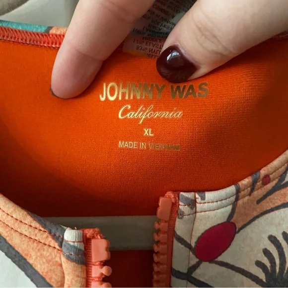 New Johnny Was Boho Neoprene Patchwork One Piece Swimsuit - Picture 7 of 7